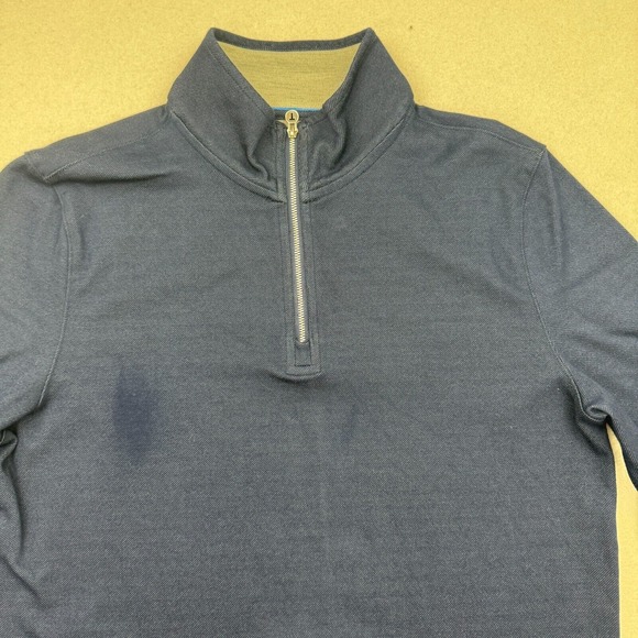 Twillory Performance Sweatshirt Mens M Blue 1/4 Zip Pullover Golf Tailored Fit - Picture 2 of 10